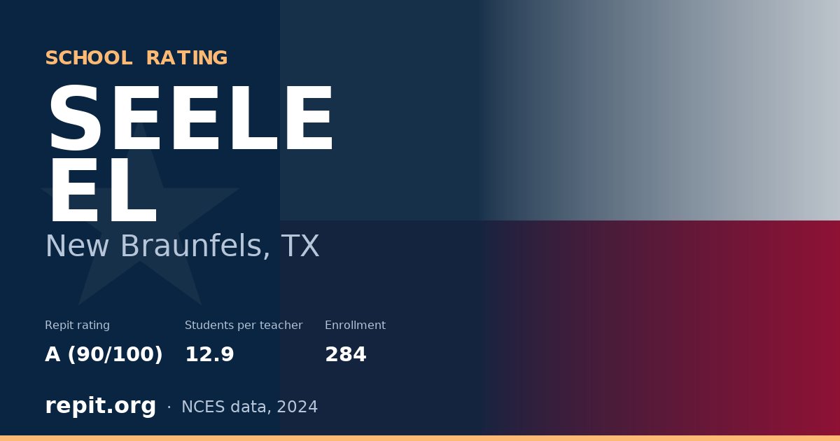 SEELE EL, New Braunfels, TX — Repit school rating A (90/100)