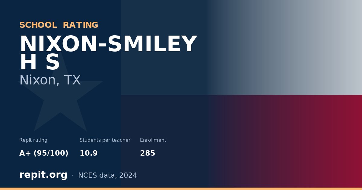 NIXON-SMILEY H S, Nixon, TX — Repit school rating A+ (95/100)
