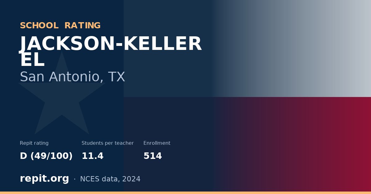 JACKSON-KELLER EL, San Antonio, TX — Repit school rating D (49/100)