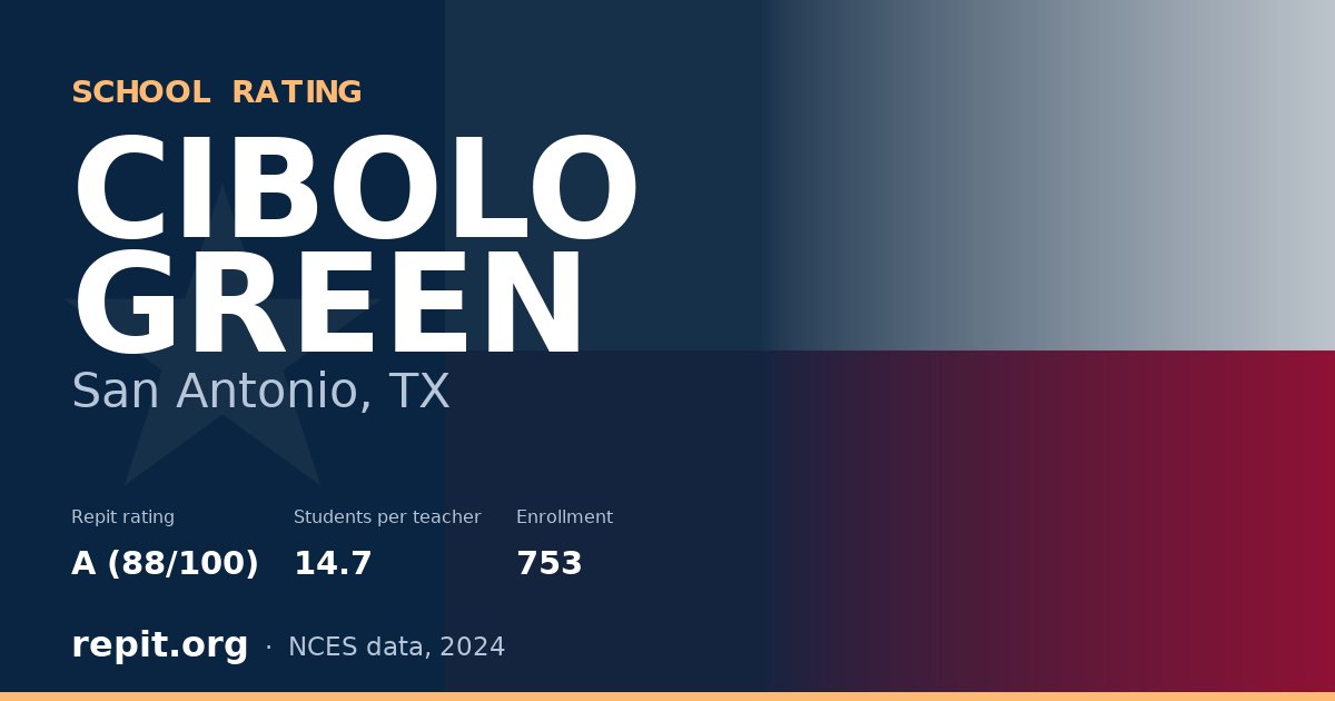 CIBOLO GREEN, San Antonio, TX — Repit school rating A (88/100)