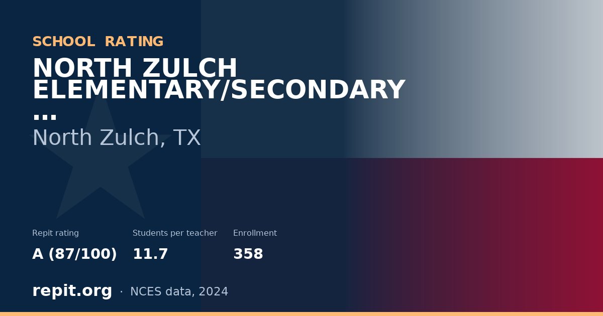 NORTH ZULCH ELEMENTARY/SECONDARY, North Zulch, TX — Repit school rating A (87/100)