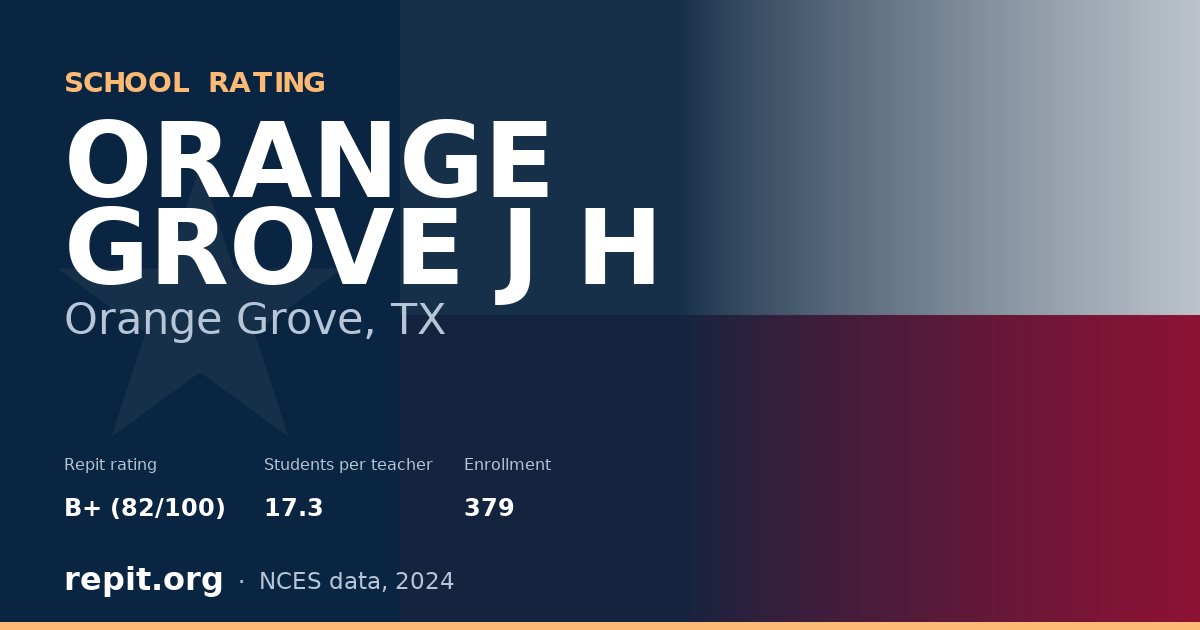 ORANGE GROVE J H, Orange Grove, TX — Repit school rating B+ (82/100)