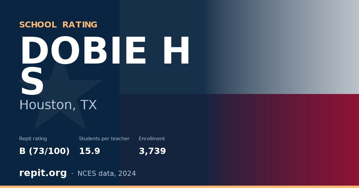 DOBIE H S, Houston, TX — Repit school rating B (73/100)
