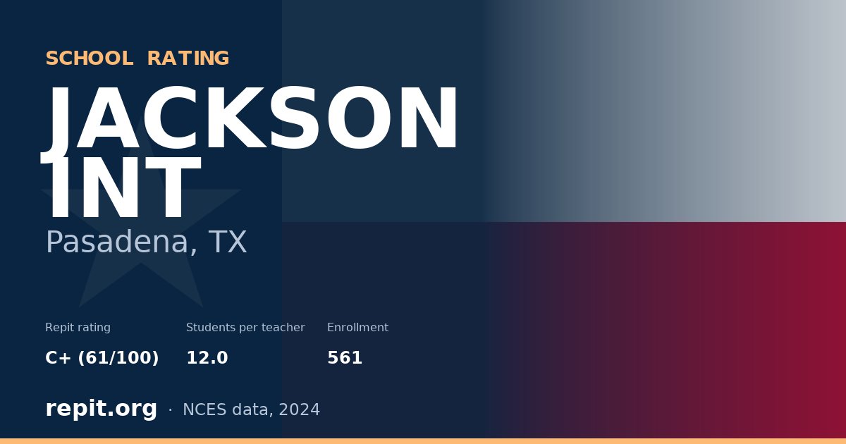 JACKSON INT, Pasadena, TX — Repit school rating C+ (61/100)