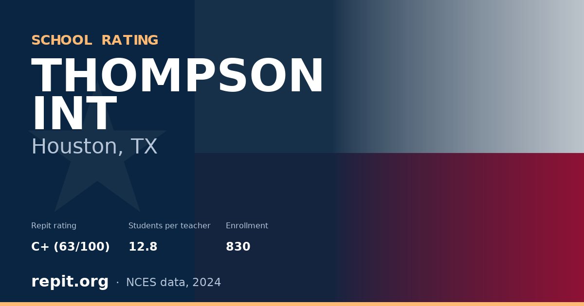THOMPSON INT, Houston, TX — Repit school rating C+ (63/100)