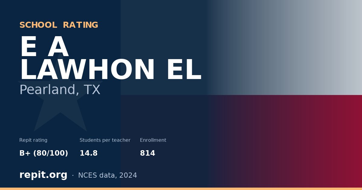 E A LAWHON EL, Pearland, TX — Repit school rating B+ (80/100)