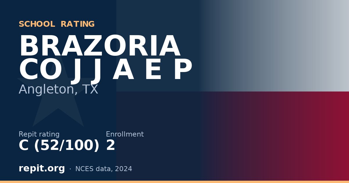 BRAZORIA CO J J A E P, Angleton, TX — Repit school rating C (52/100)
