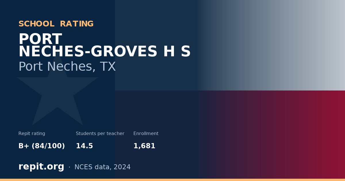 PORT NECHES-GROVES H S, Port Neches, TX — Repit school rating B+ (84/100)