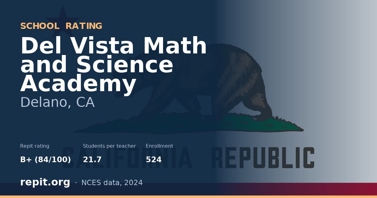 Del Vista Math and Science Academy, Delano, CA — Repit school rating B+ (84/100)