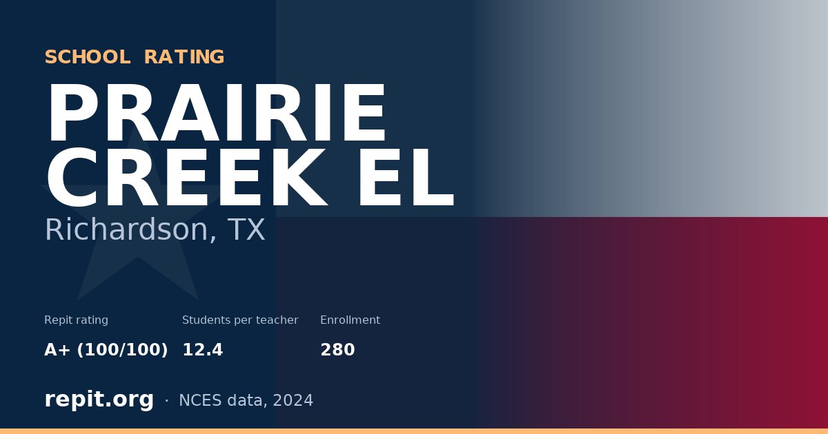 PRAIRIE CREEK EL, Richardson, TX — Repit school rating A+ (100/100)