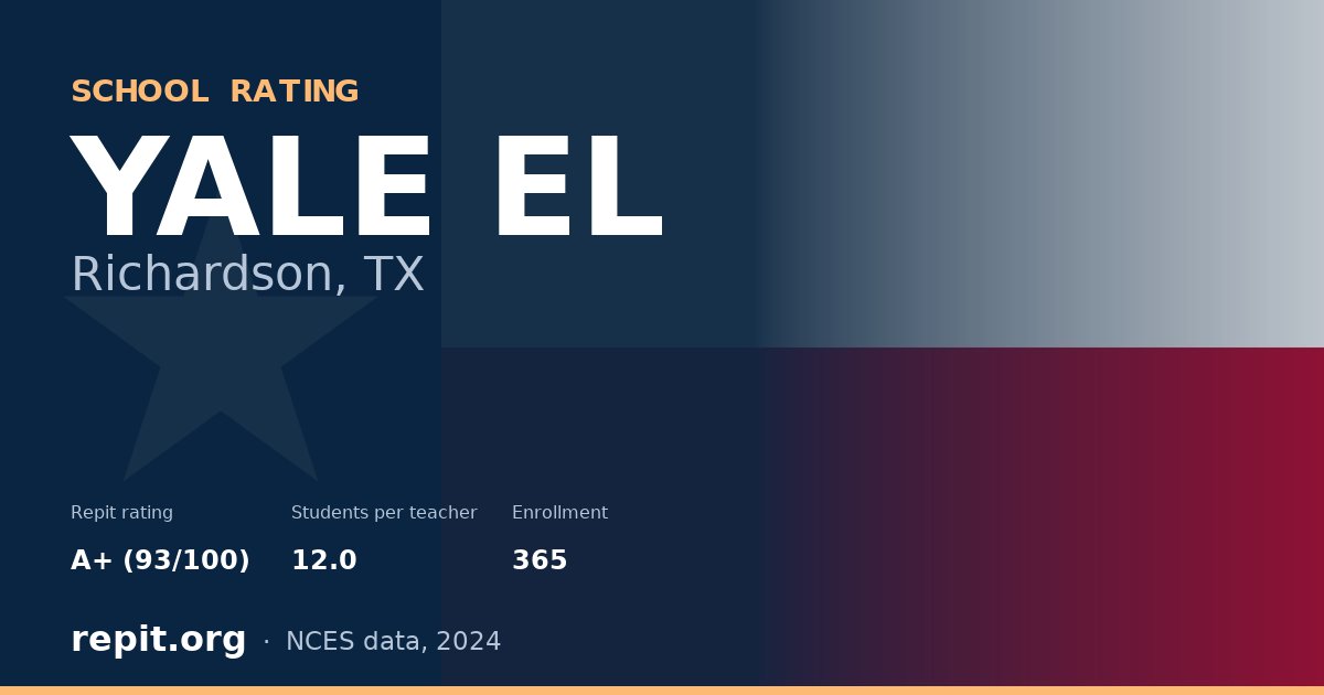 YALE EL, Richardson, TX — Repit school rating A+ (93/100)
