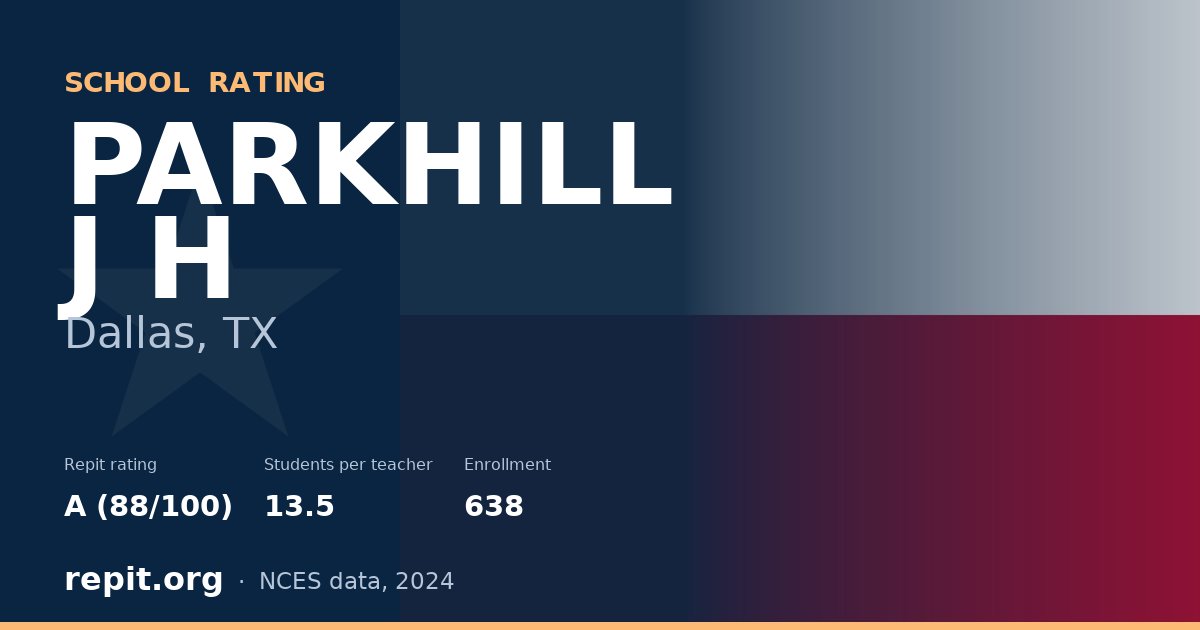 PARKHILL J H, Dallas, TX — Repit school rating A (88/100)