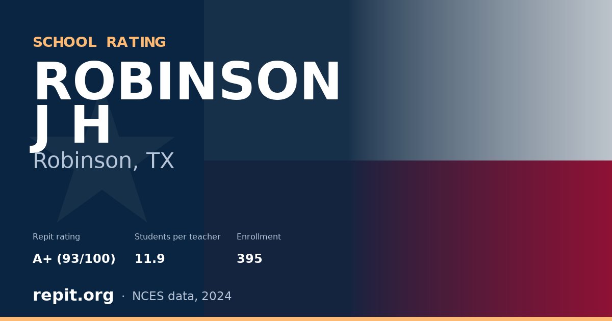 ROBINSON J H, Robinson, TX — Repit school rating A+ (93/100)