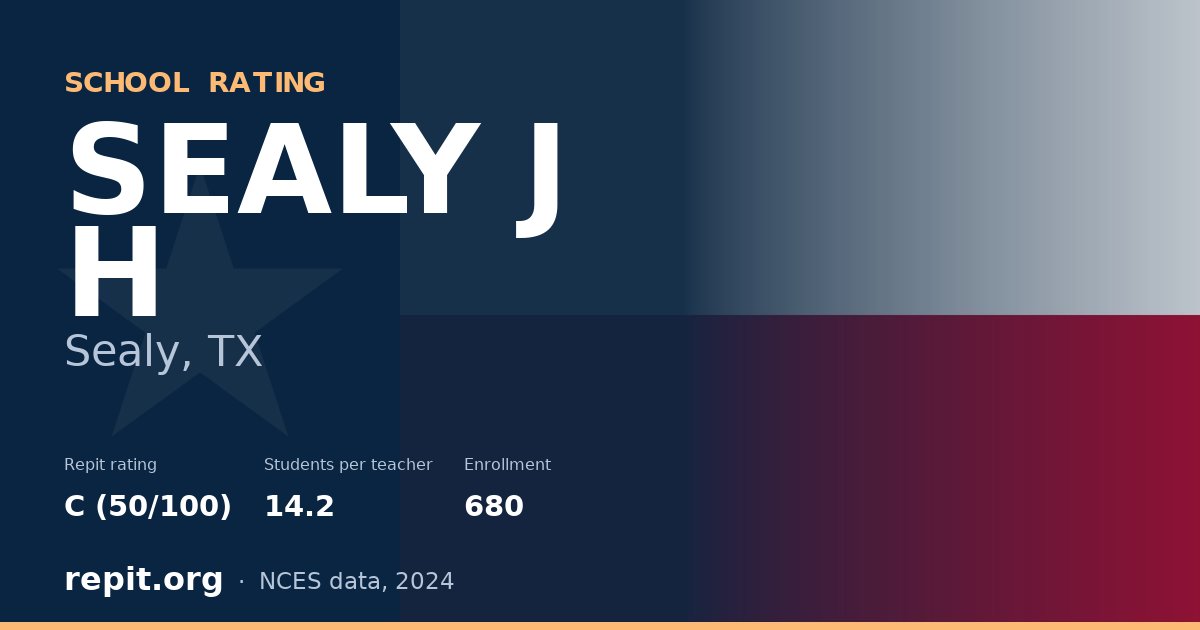 SEALY J H, Sealy, TX — Repit school rating C (50/100)