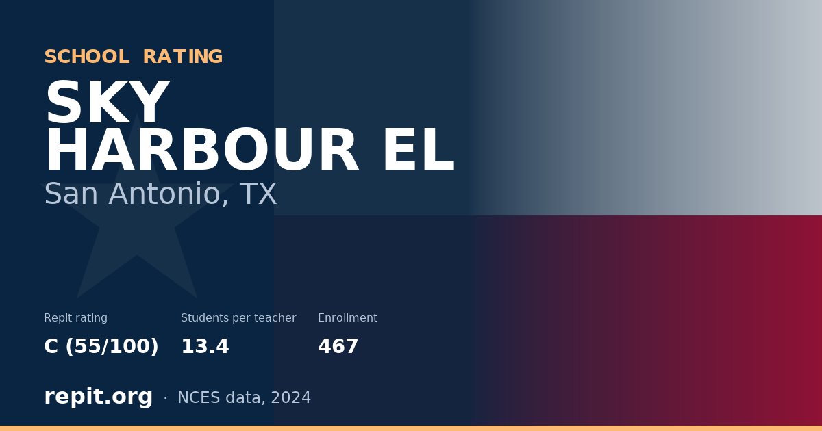 SKY HARBOUR EL, San Antonio, TX — Repit school rating C (55/100)