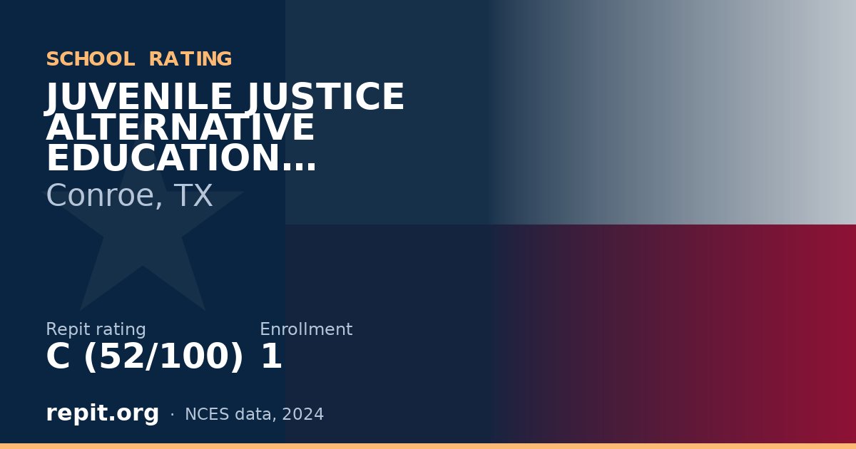 JUVENILE JUSTICE ALTERNATIVE EDUCATION PROGRAM, Conroe, TX — Repit school rating C (52/100)