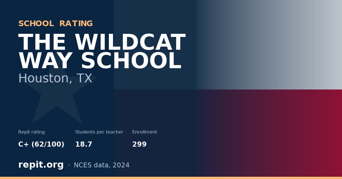 THE WILDCAT WAY SCHOOL, Houston, TX — Repit school rating C+ (62/100)