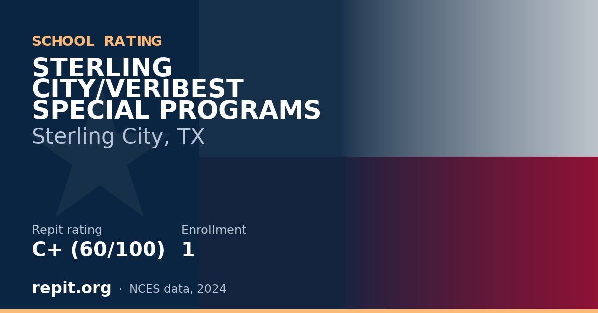 STERLING CITY/VERIBEST SPECIAL PROGRAMS, Sterling City, TX — Repit school rating C+ (60/100)