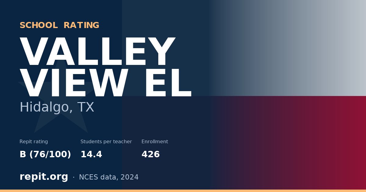 VALLEY VIEW EL, Hidalgo, TX — Repit school rating B (76/100)