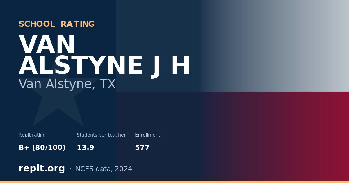 VAN ALSTYNE J H, Van Alstyne, TX — Repit school rating B+ (80/100)