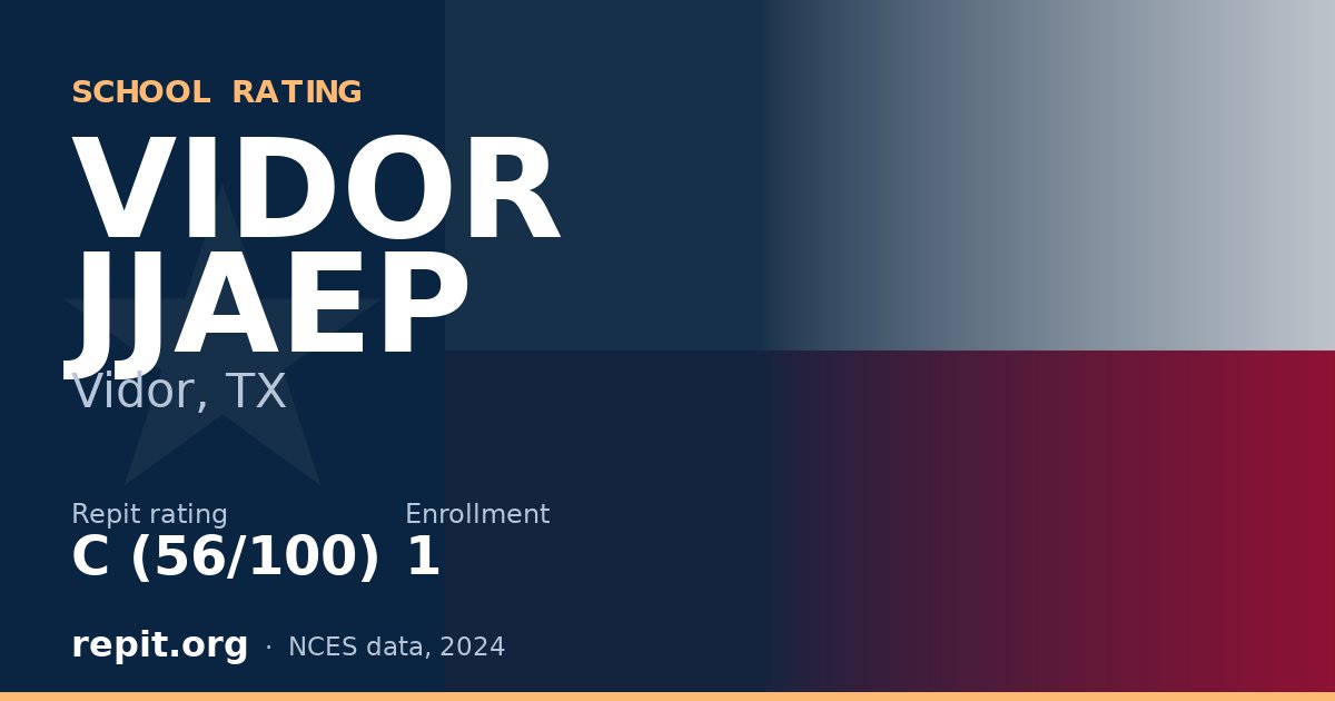VIDOR JJAEP, Vidor, TX — Repit school rating C (56/100)