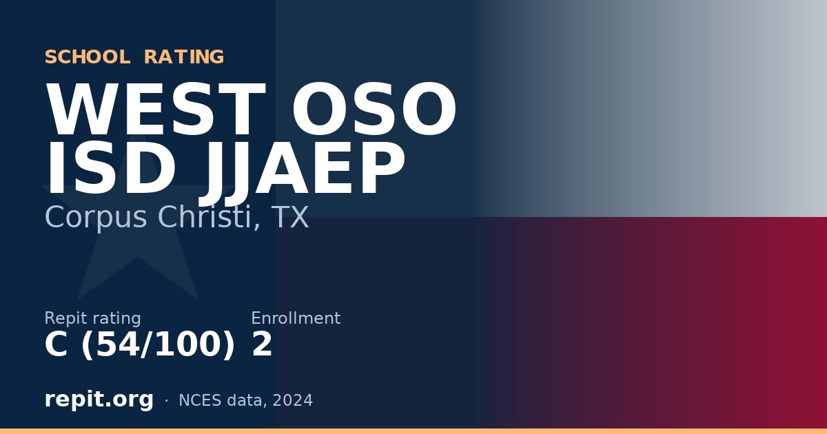 WEST OSO ISD JJAEP, Corpus Christi, TX — Repit school rating C (54/100)