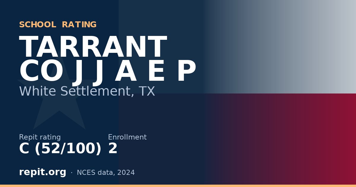 TARRANT CO J J A E P, White Settlement, TX — Repit school rating C (52/100)