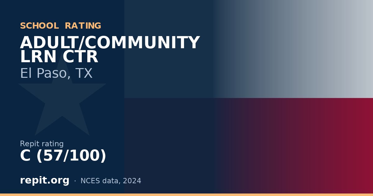 ADULT/COMMUNITY LRN CTR, El Paso, TX — Repit school rating C (57/100)