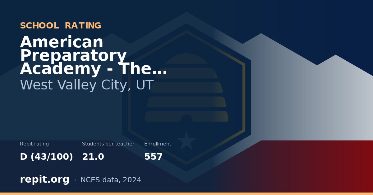 American Preparatory Academy - The School for New Americans, West Valley City, UT — Repit school rating D (43/100)