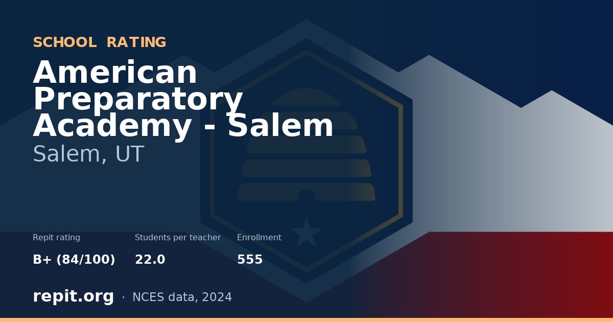 American Preparatory Academy - Salem, Salem, UT — Repit school rating B+ (84/100)