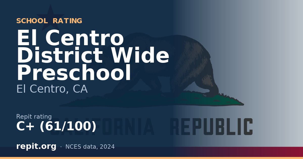 El Centro District Wide Preschool, El Centro, CA — Repit school rating C+ (61/100)