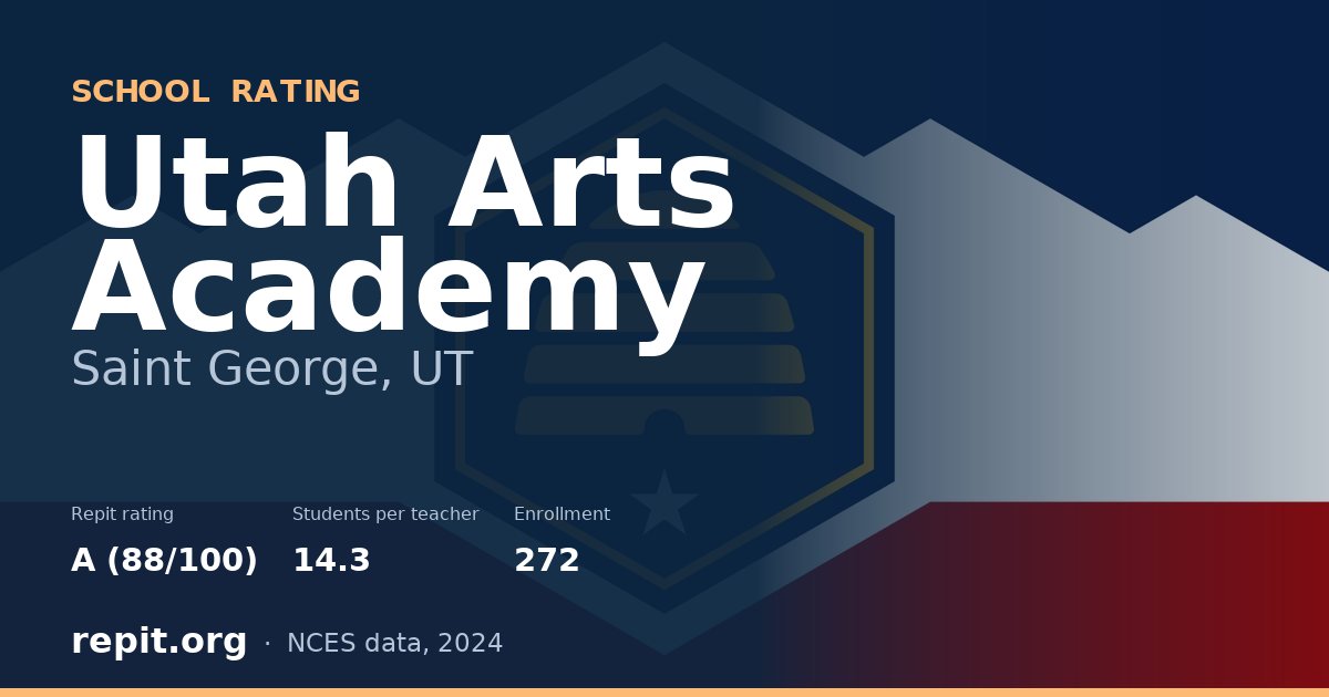 Utah Arts Academy, Saint George, UT — Repit school rating A (88/100)