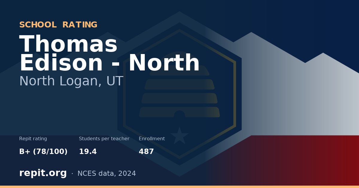 Thomas Edison - North, North Logan, UT — Repit school rating B+ (78/100)