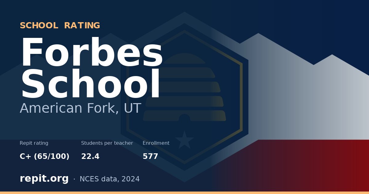 Forbes School, American Fork, UT — Repit school rating C+ (65/100)