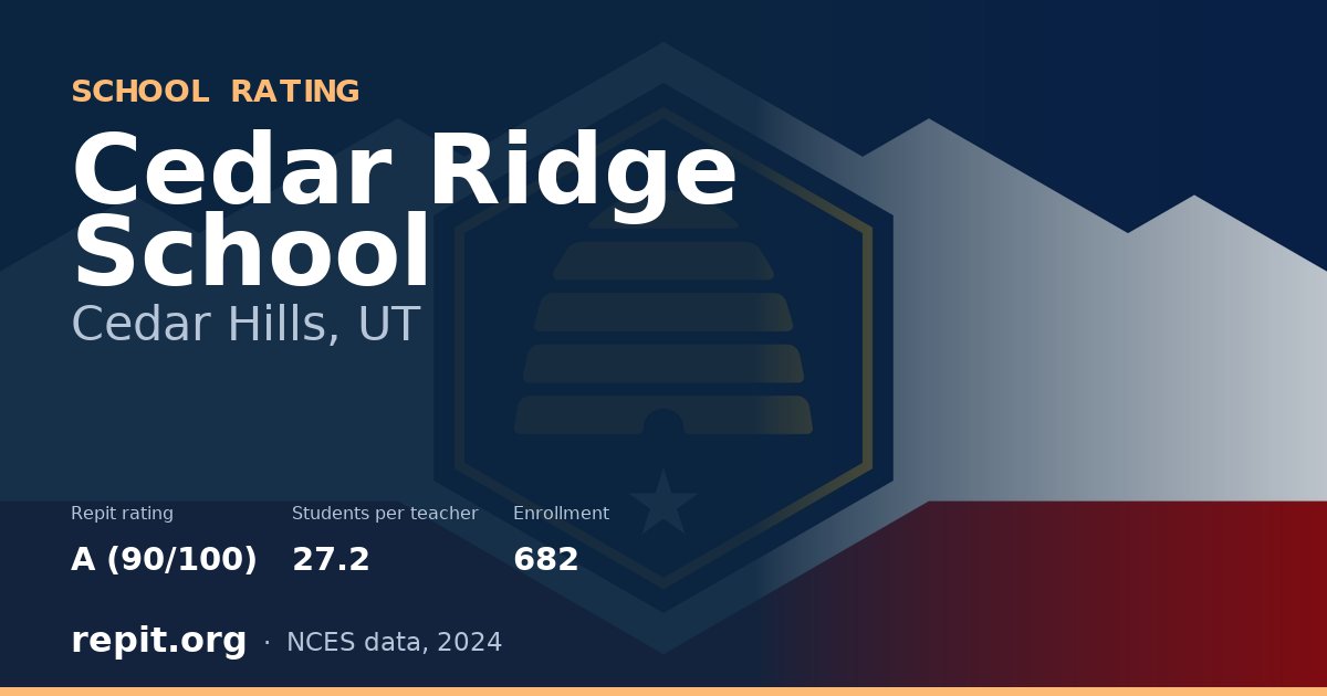 Cedar Ridge School, Cedar Hills, UT — Repit school rating A (90/100)