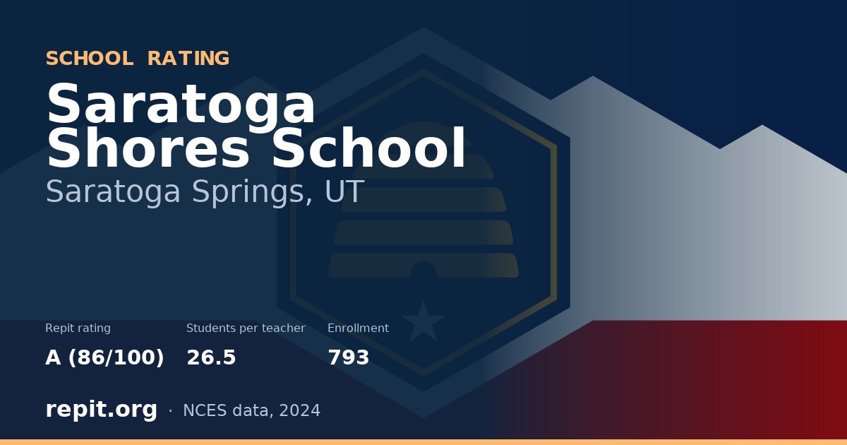 Saratoga Shores School, Saratoga Springs, UT — Repit school rating A (86/100)
