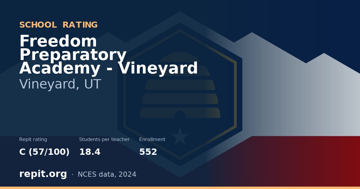 Freedom Preparatory Academy - Vineyard, Vineyard, UT — Repit school rating C (57/100)