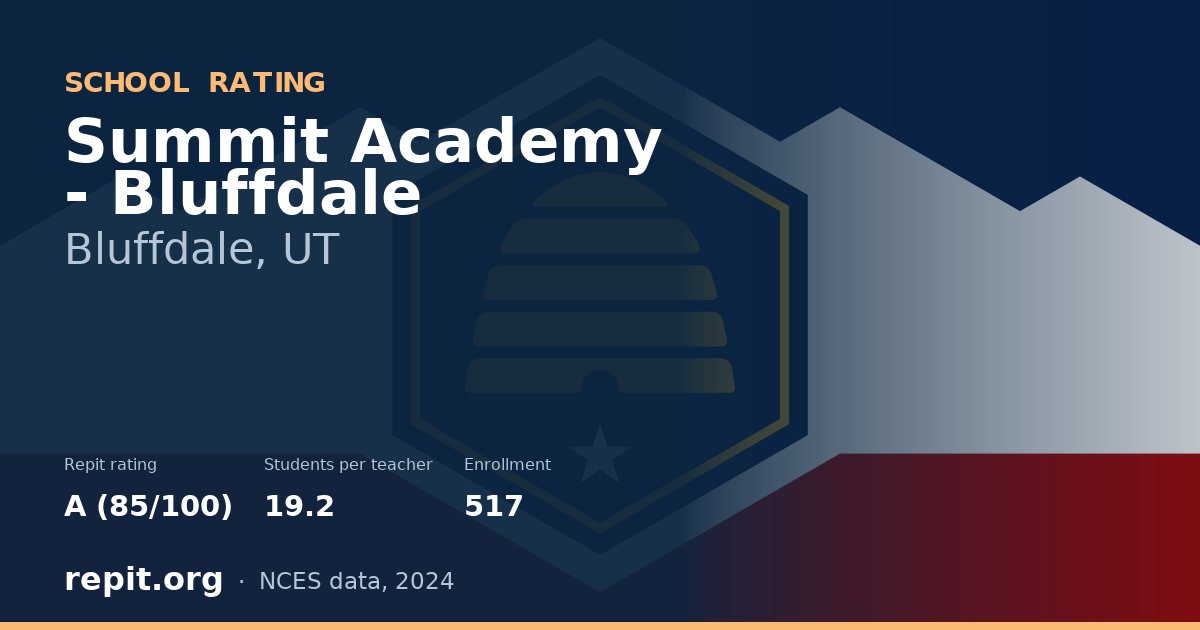 Summit Academy - Bluffdale, Bluffdale, UT — Repit school rating A (85/100)