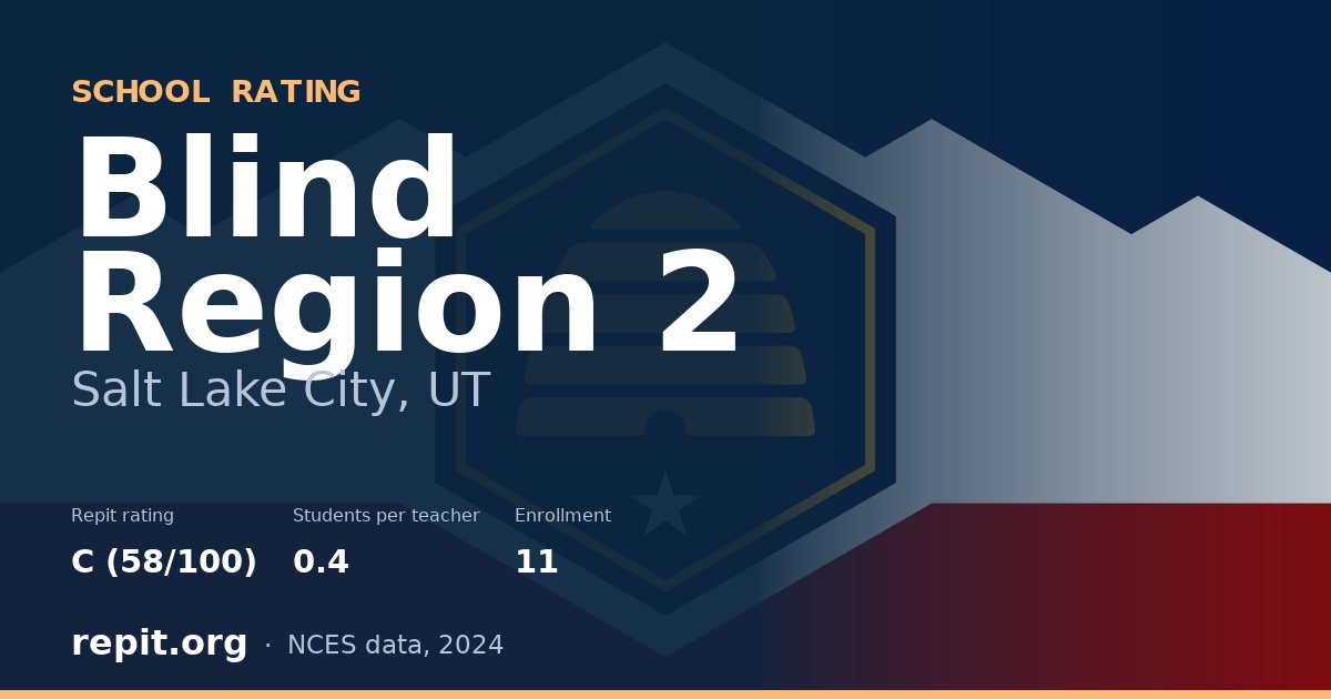 Blind Region 2, Salt Lake City, UT — Repit school rating C (58/100)