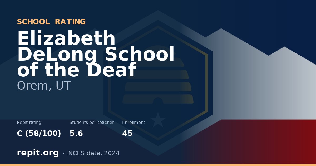 Elizabeth DeLong School of the Deaf, Orem, UT — Repit school rating C (58/100)