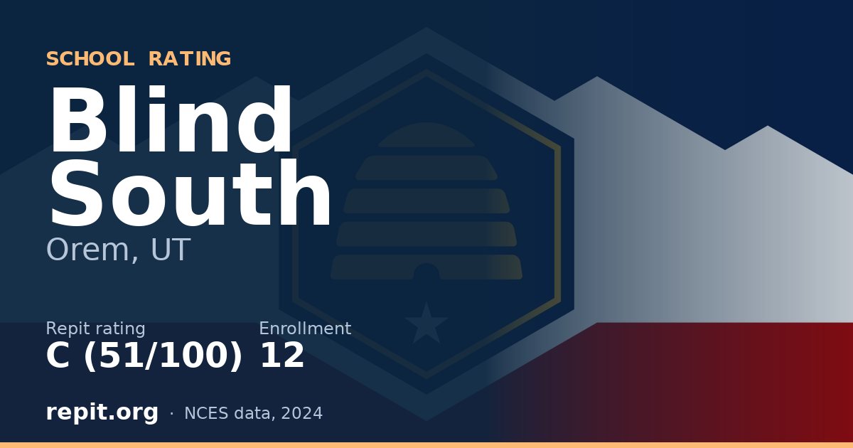 Blind South, Orem, UT — Repit school rating C (51/100)