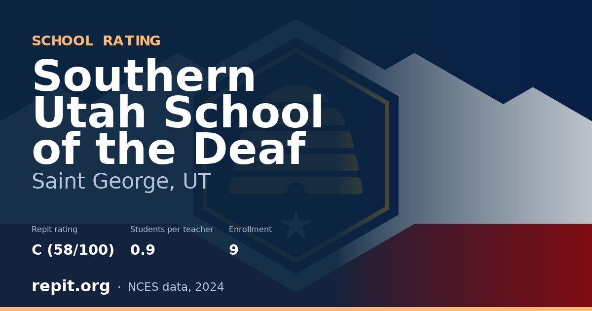 Southern Utah School of the Deaf, Saint George, UT — Repit school rating C (58/100)