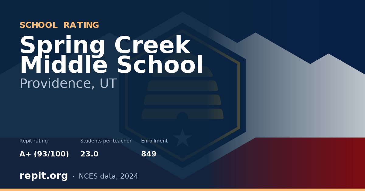 Spring Creek Middle School, Providence, UT — Repit school rating A+ (93/100)