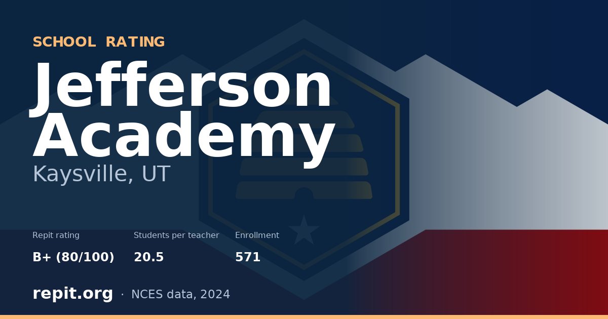 Jefferson Academy, Kaysville, UT — Repit school rating B+ (80/100)