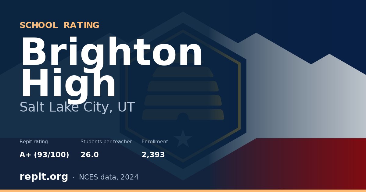Brighton High, Salt Lake City, UT — Repit school rating A+ (93/100)