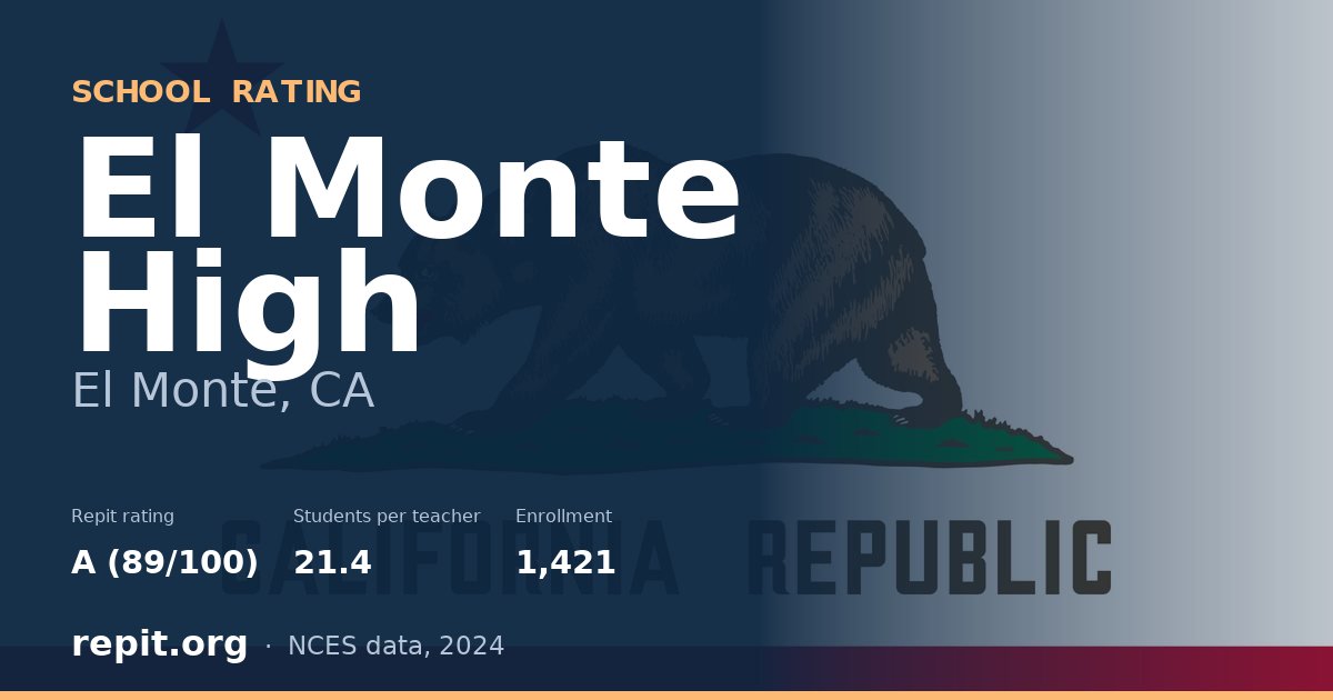 El Monte High, El Monte, CA — Repit school rating A (89/100)