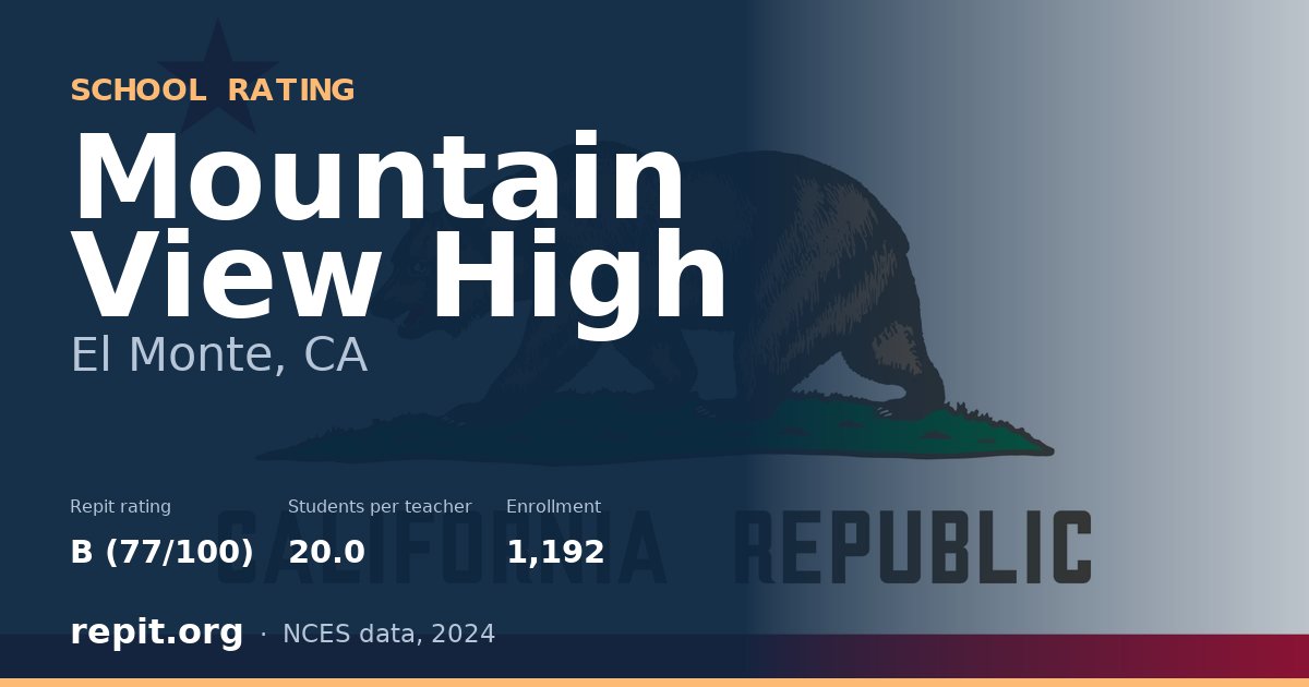 Mountain View High, El Monte, CA — Repit school rating B (77/100)