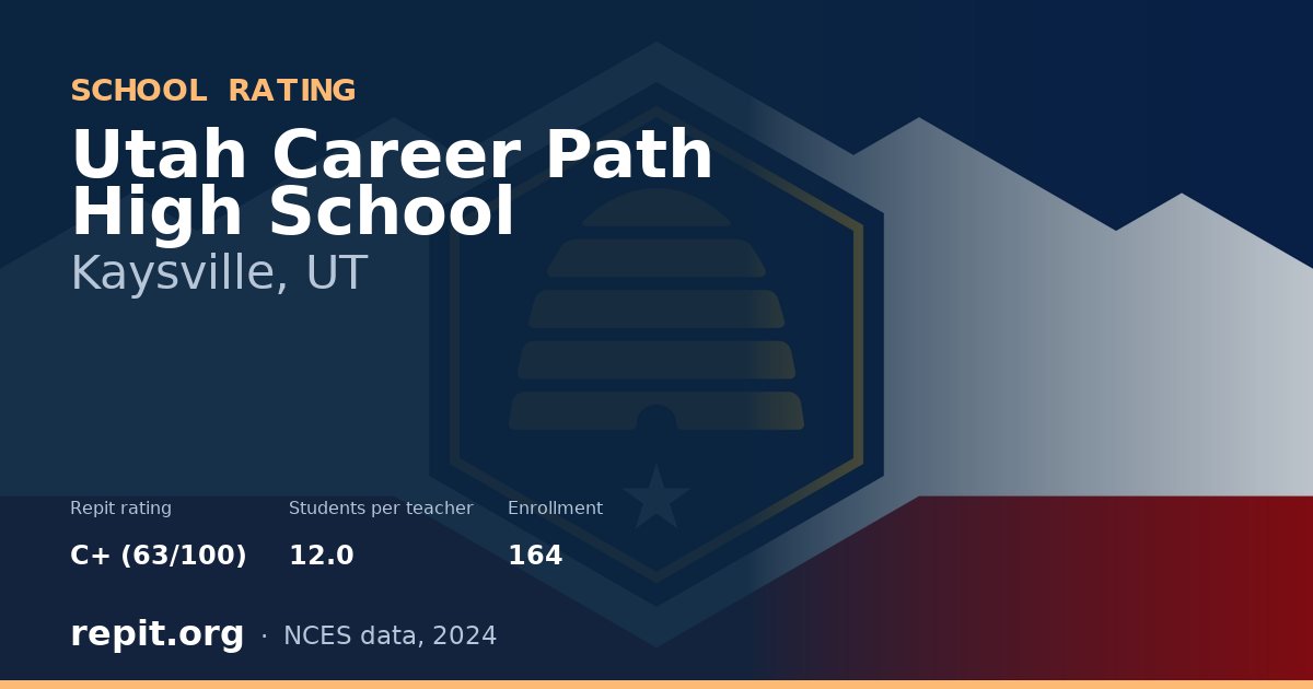 Utah Career Path High School, Kaysville, UT — Repit school rating C+ (63/100)