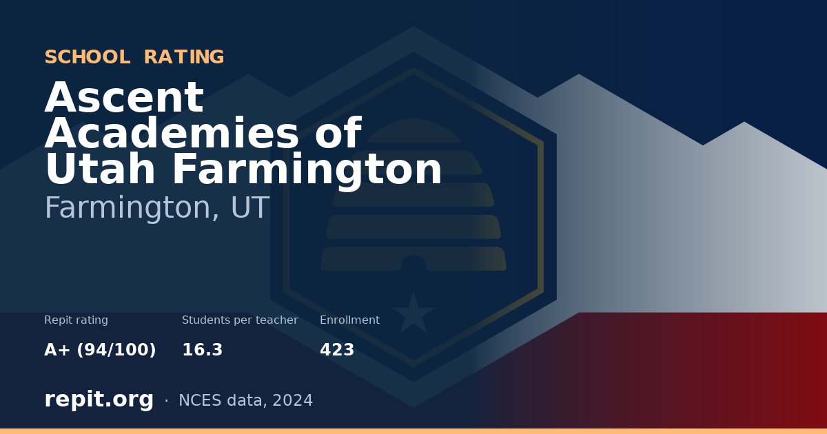 Ascent Academies of Utah Farmington, Farmington, UT — Repit school rating A+ (94/100)