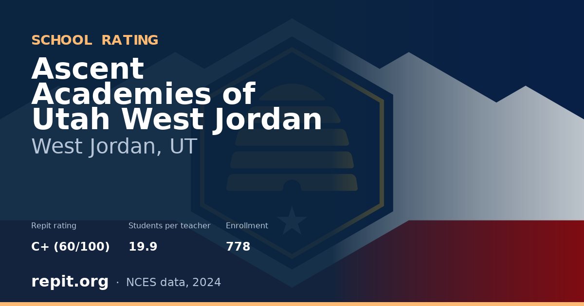 Ascent Academies of Utah West Jordan, West Jordan, UT — Repit school rating C+ (60/100)